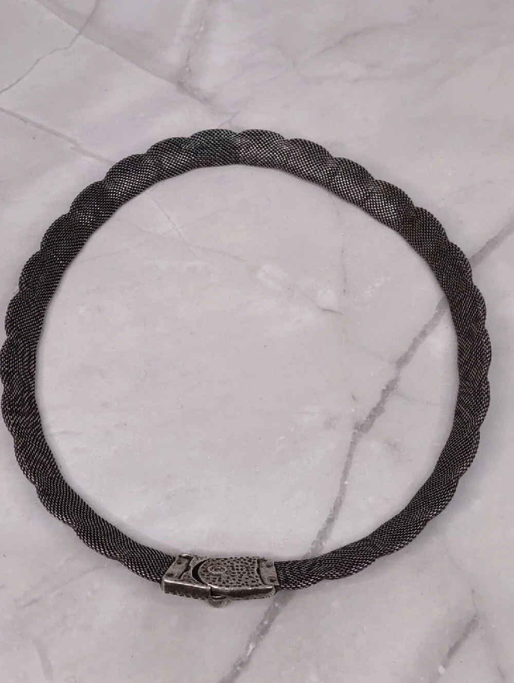 So Rachel By Longaberger Gunmetal/Copper Mesh Collar Necklace